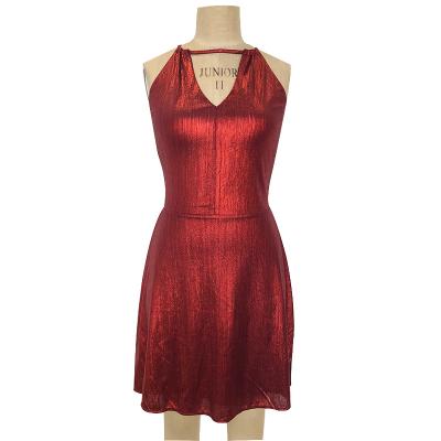 Ladies bright yarn midi dress with backless