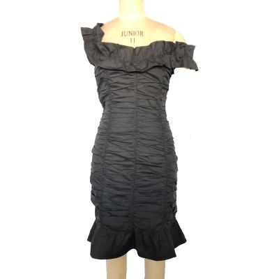 Ladies frill bardot woven dress