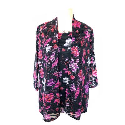 Ladies raised grain jacquard twinsets with full printing