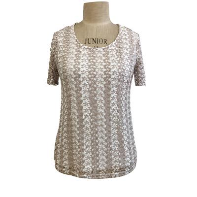 Women's lace round neck top
