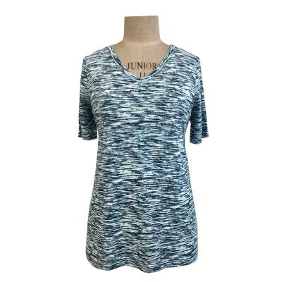 Women's modal/cotton V-neck top with full printing
