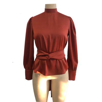 Women's stain top with waistband