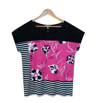 Women's viscose round neck top with printing